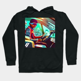 Cyber Boy Race Car Driver Hoodie